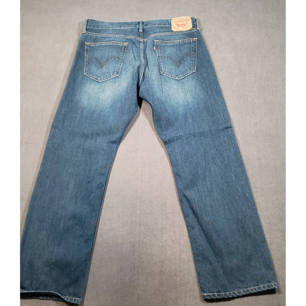 Levi's 514 Slim Straight Jeans Mens 36x30‎ Blue Medium Wash Denim 100% Cotton